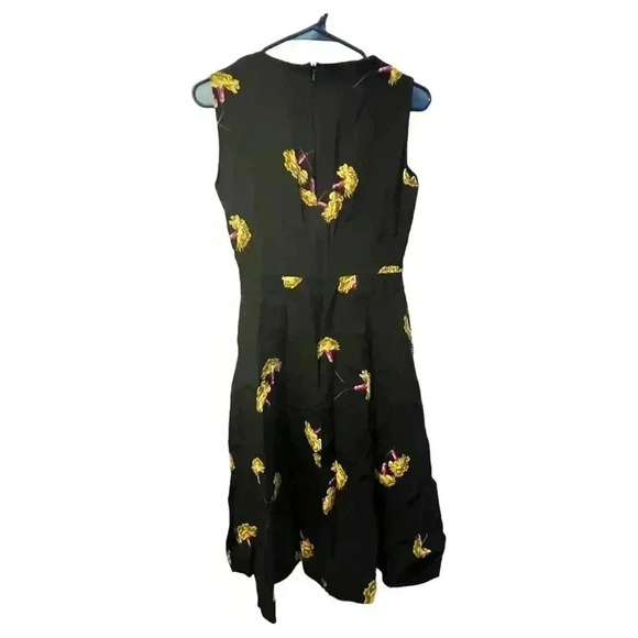 Sportmax Women's Black Floral A-Line Midi Dress Size 12 - Picture 9 of 10